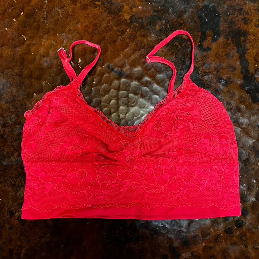 Victoria’s Secret red lacy long bralette